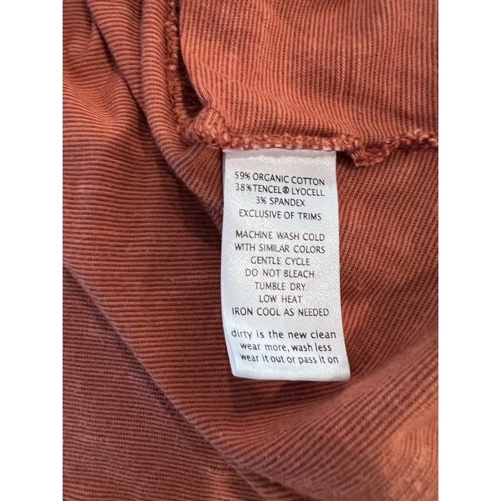 Toad&Co Marley II Tee Womens (L) COTTON TENCEL Rust V Neck -Long Sleeve -Granola - Picture 8 of 10